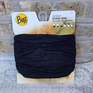 Buff Merino Wool Gaiter Headband Black Cold Weather Winter Sport Running Gear